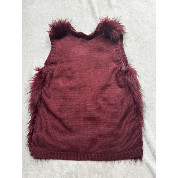 Xhilaration womens Large Faux Fur Burgundy Vest Acrylic & Polyester Blend - Picture 9 of 9
